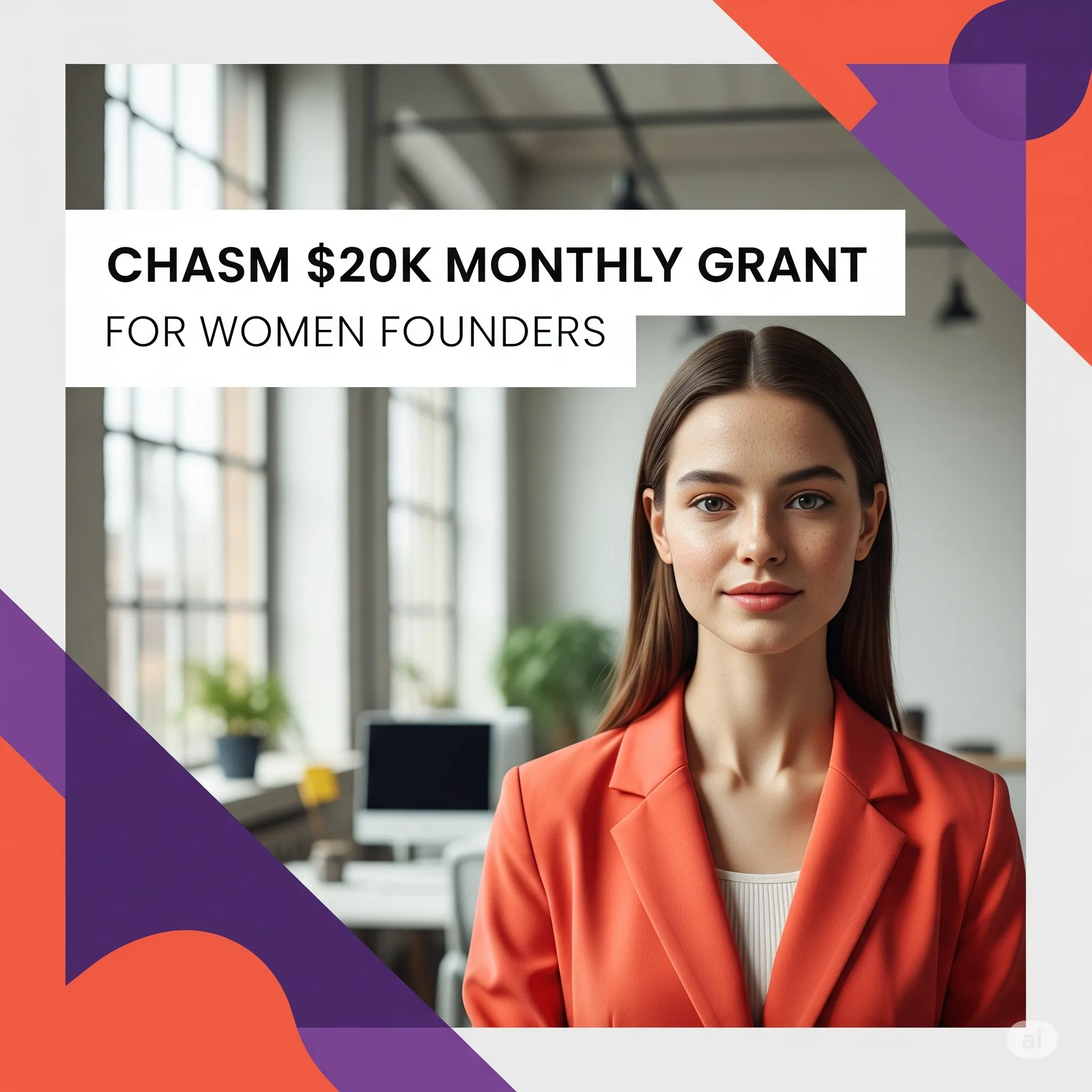 $20k chasm monthly grant for women founders