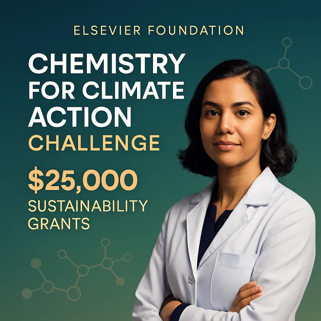Elsevier Foundation $25K Sustainability Grants Chemistry for Climate Action Challenge
