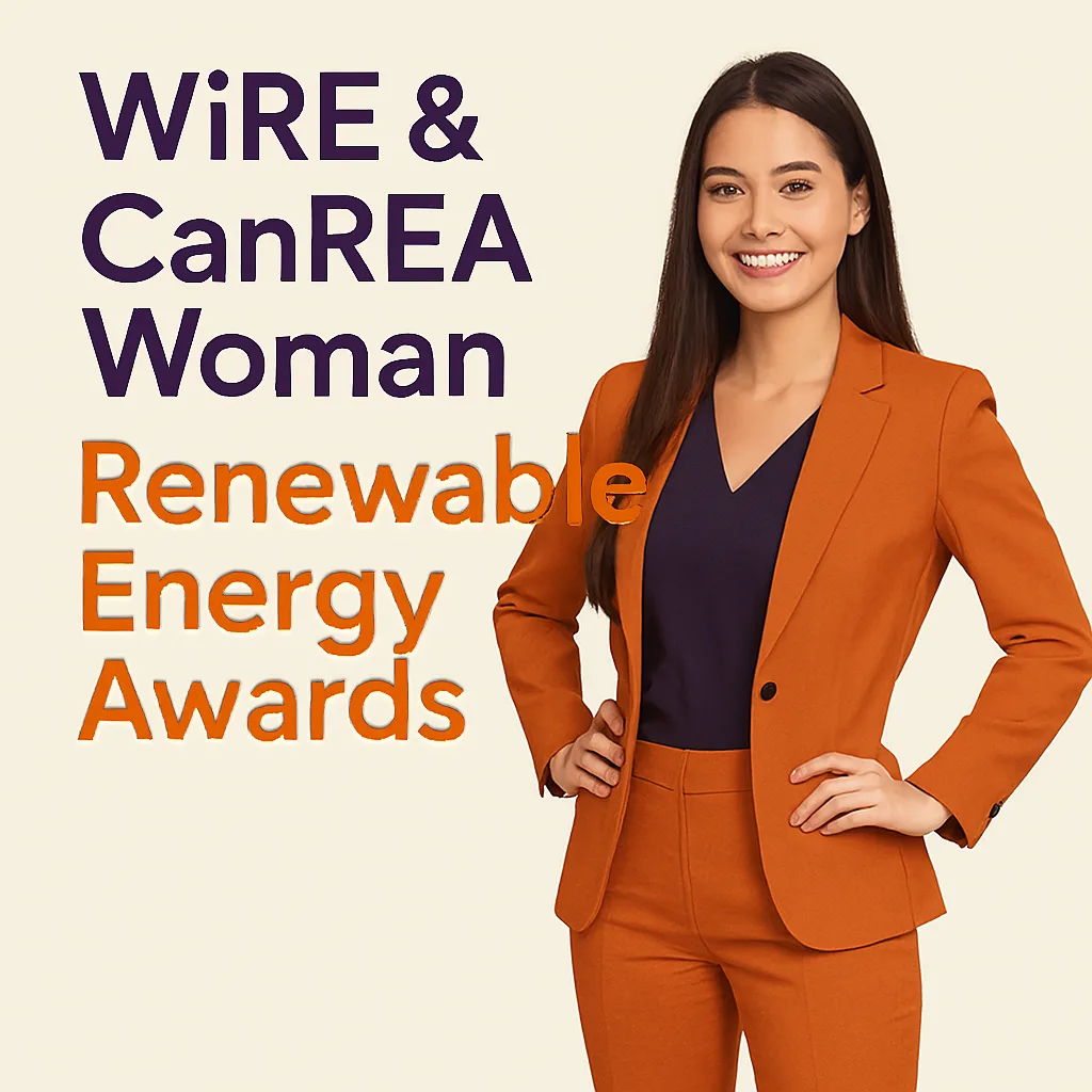 WiRE CanREA Woman of Renewable Energy Award 2025 Canadas Top Green Energy Grant WiRE & CanREA Woman of Renewable Energy Award 2025 Canada's Top Green Energy Grant Recognition