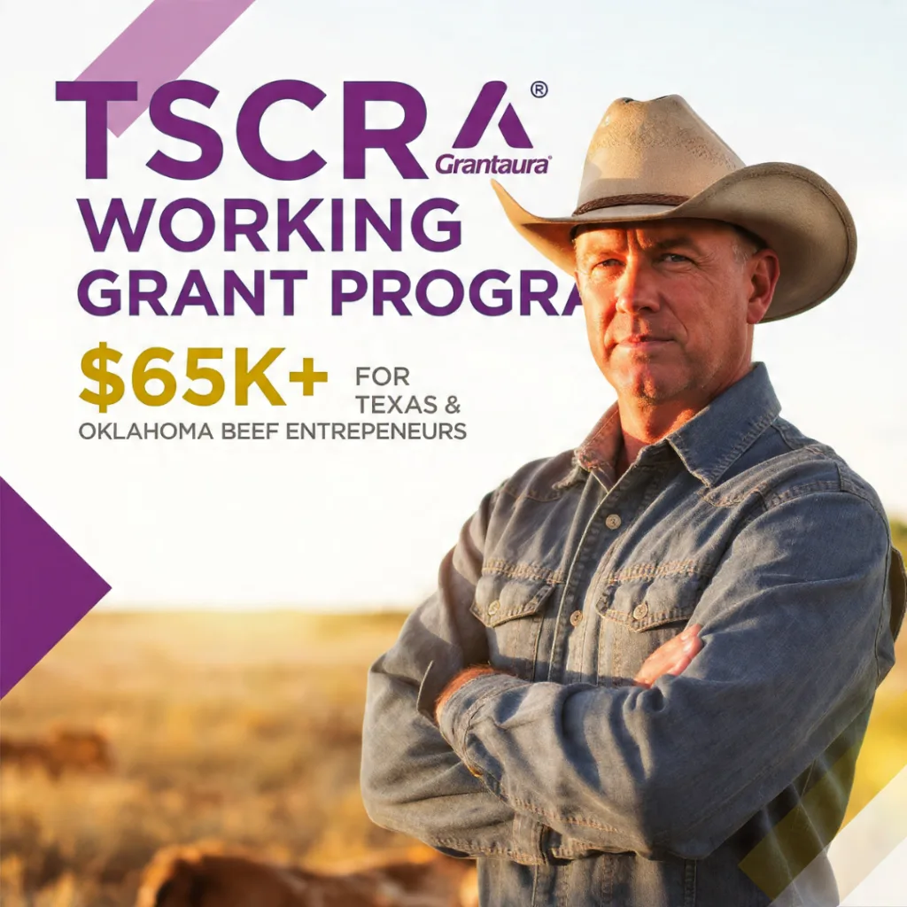 TSCRA Working Grant Program: Non-Repayable Beef Industry Funding Worth $200,000+ For Texas & Oklahoma Entrepreneurs in 2025