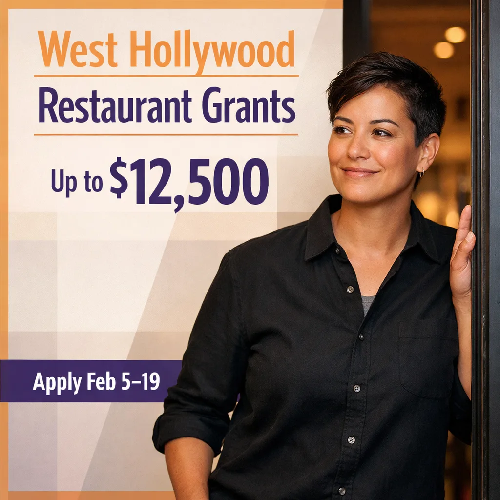 West Hollywood Restaurant Grant Program – $12,500 for Local Restaurants