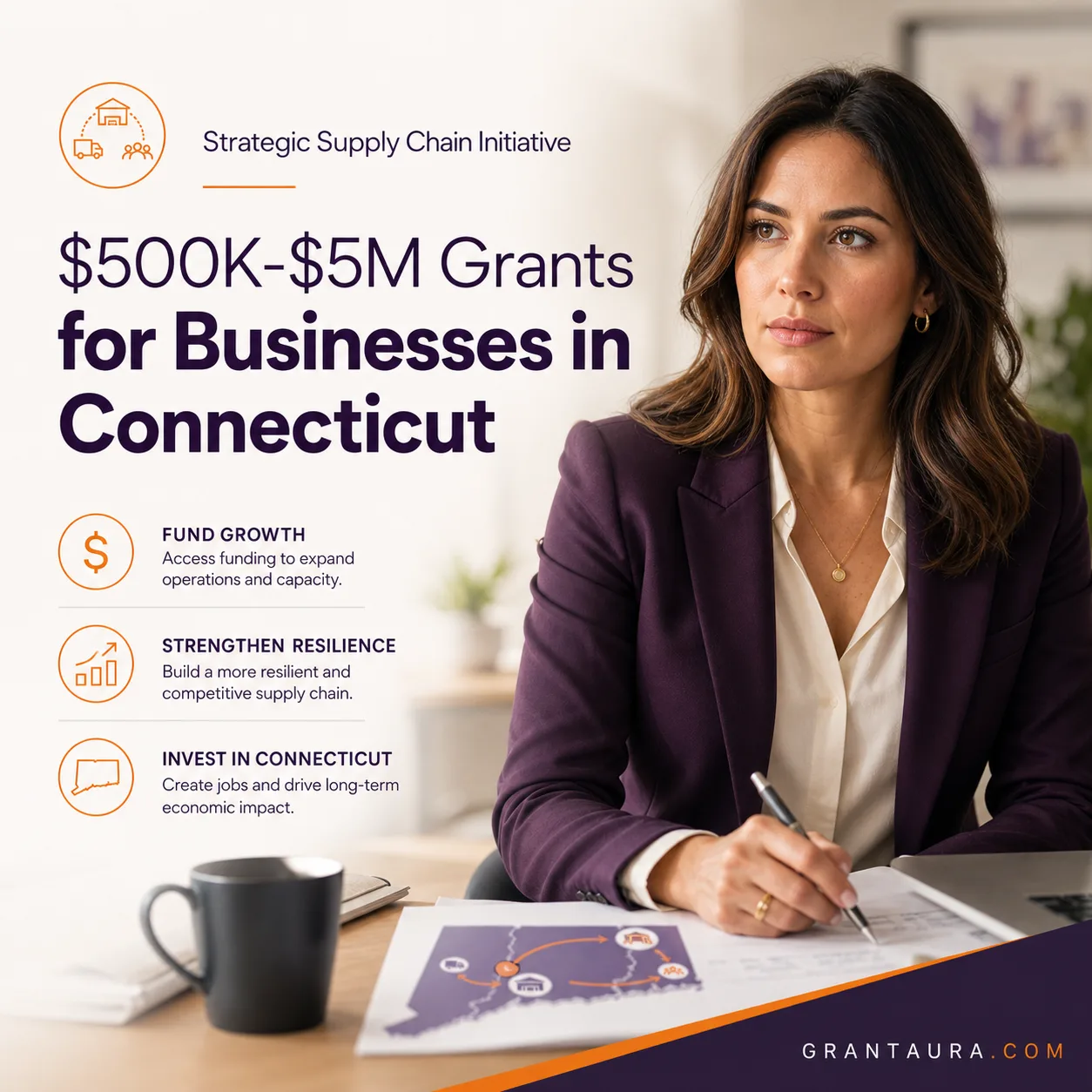 Strategic Supply Chain Initiative $500K-$5M Grants, 10% Match in 23 CT Towns